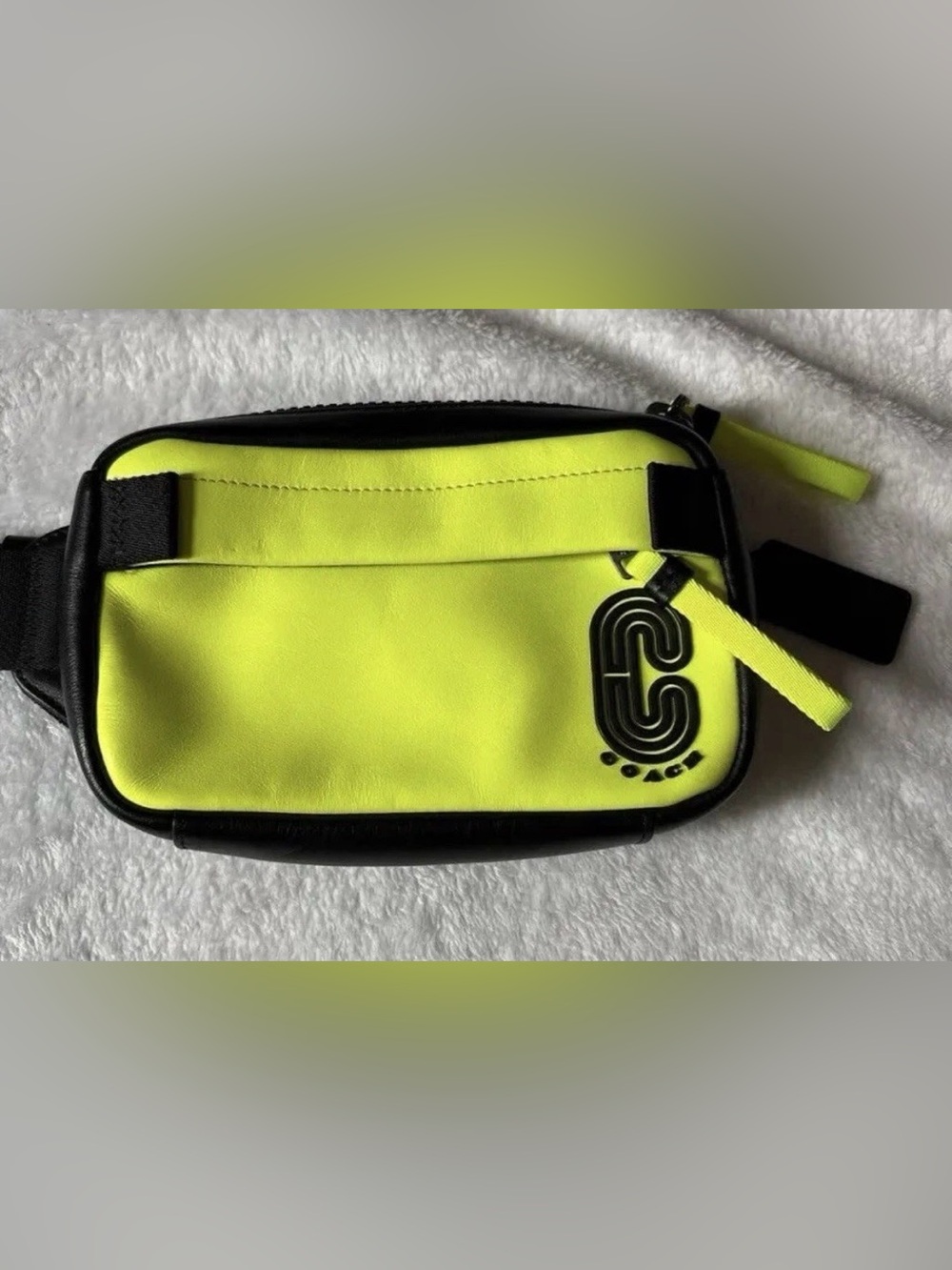 Coach C5436 Mini Edge Belt Bag/Body Bag in GLO Lime/Gunmetal — Unisex